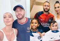 Neymar Jr. ensina coreografia de “Parado no bailão” para filho de Kim Kardashian