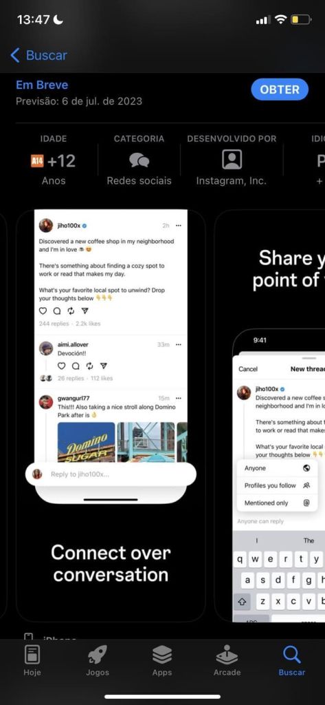 Como baixar o app Threads?