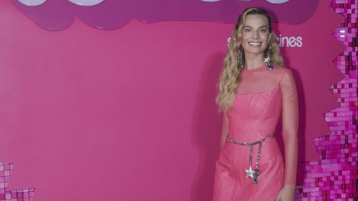 Margot Robbie durante a première de &quot;Barbie&quot; no México