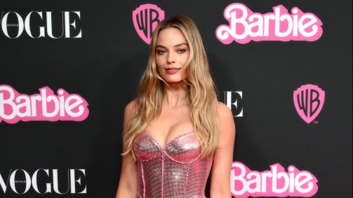 Margot Robbie durante a première de &quot;Barbie&quot; em Sydney, na Austrália