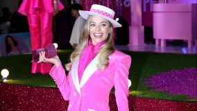 Margot Robbie durante a première de &quot;Barbie&quot; em Seoul, na Coréia do Sul