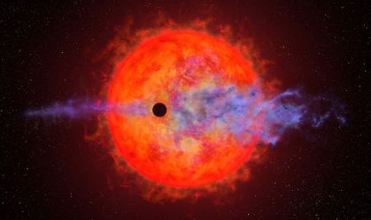 Telescópio Hubble registra atmosfera de planeta sendo destruída por uma estrela