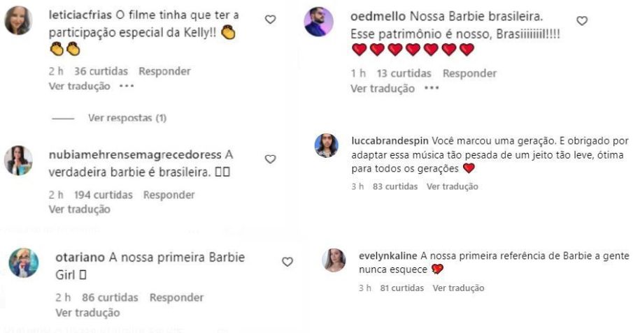 Comentários publicação da Kelly Key / Reprodução/Instagram