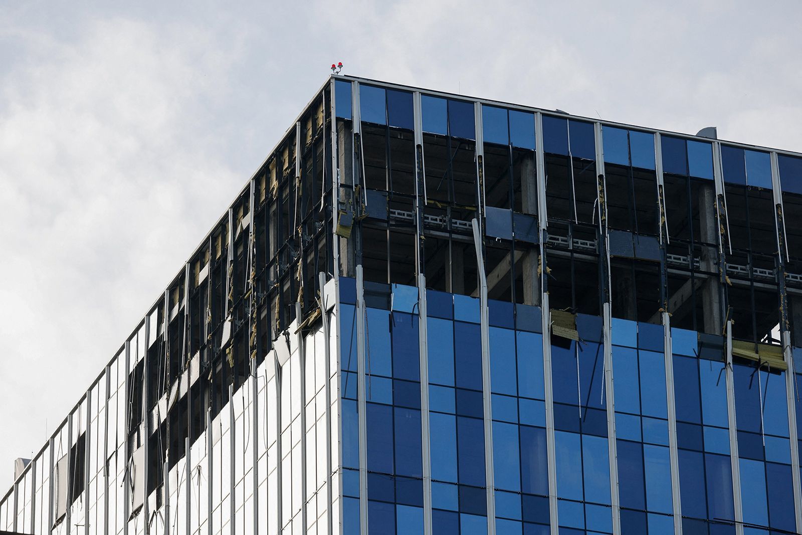 A reported drone attack in central Moscow