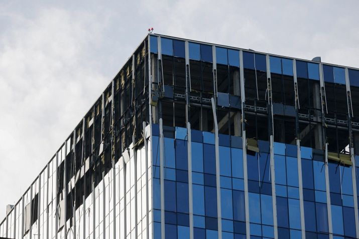 Prédio danificado após um ataque de drone relatado em Moscou, na Rússia, em 24 de julho. / Maxim Shemetov/Reuters