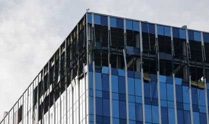 A reported drone attack in central Moscow