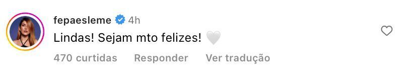 Fe Paes Leme manda mensagem de apoio para Marcella e Vitória / Reprodução/Marcella Rica/Instagram