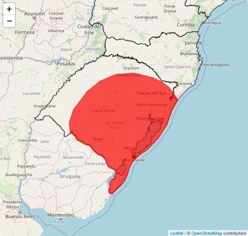 Situação de grande perigo no estado do Rio Grande do Sul devido ao ciclone / Reprodução/Inmet