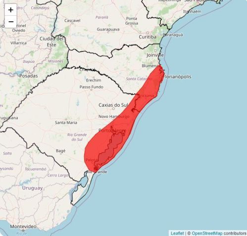 Situação de grande perigo no litoral do Rio Grande do Sul e de Santa Catarina devido ao ciclone / Reprodução/Inmet