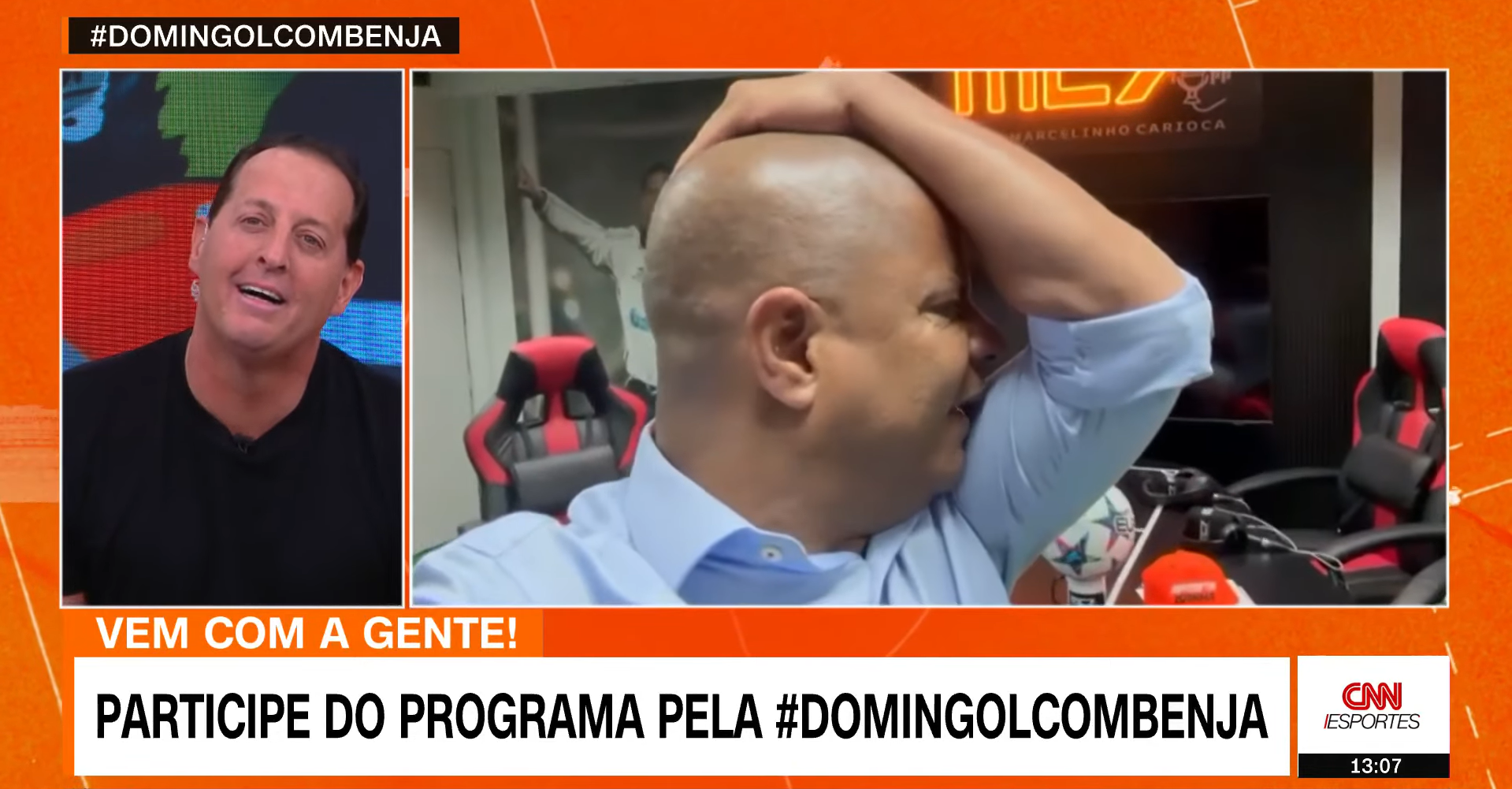 Marcelinho Carioca zoa o apresentador Benjamin Back