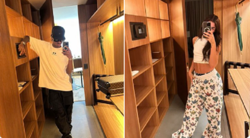 Vini Jr. e Key Alves postaram fotos em quartos de hotel parecidos