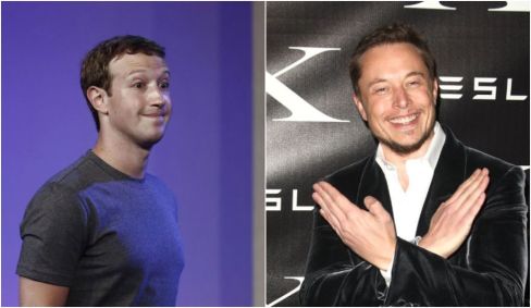 CEO da Meta, Mark Zuckerberg (esq.), e CEO do X, Elon Musk (dir.).