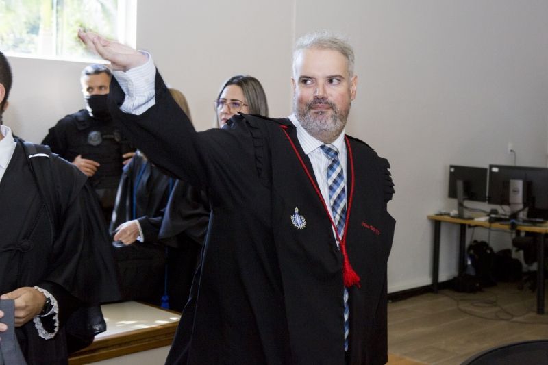 O advogado Jean Severo durante julgamento no Tribunal de Justiça do Rio Grande do Sul