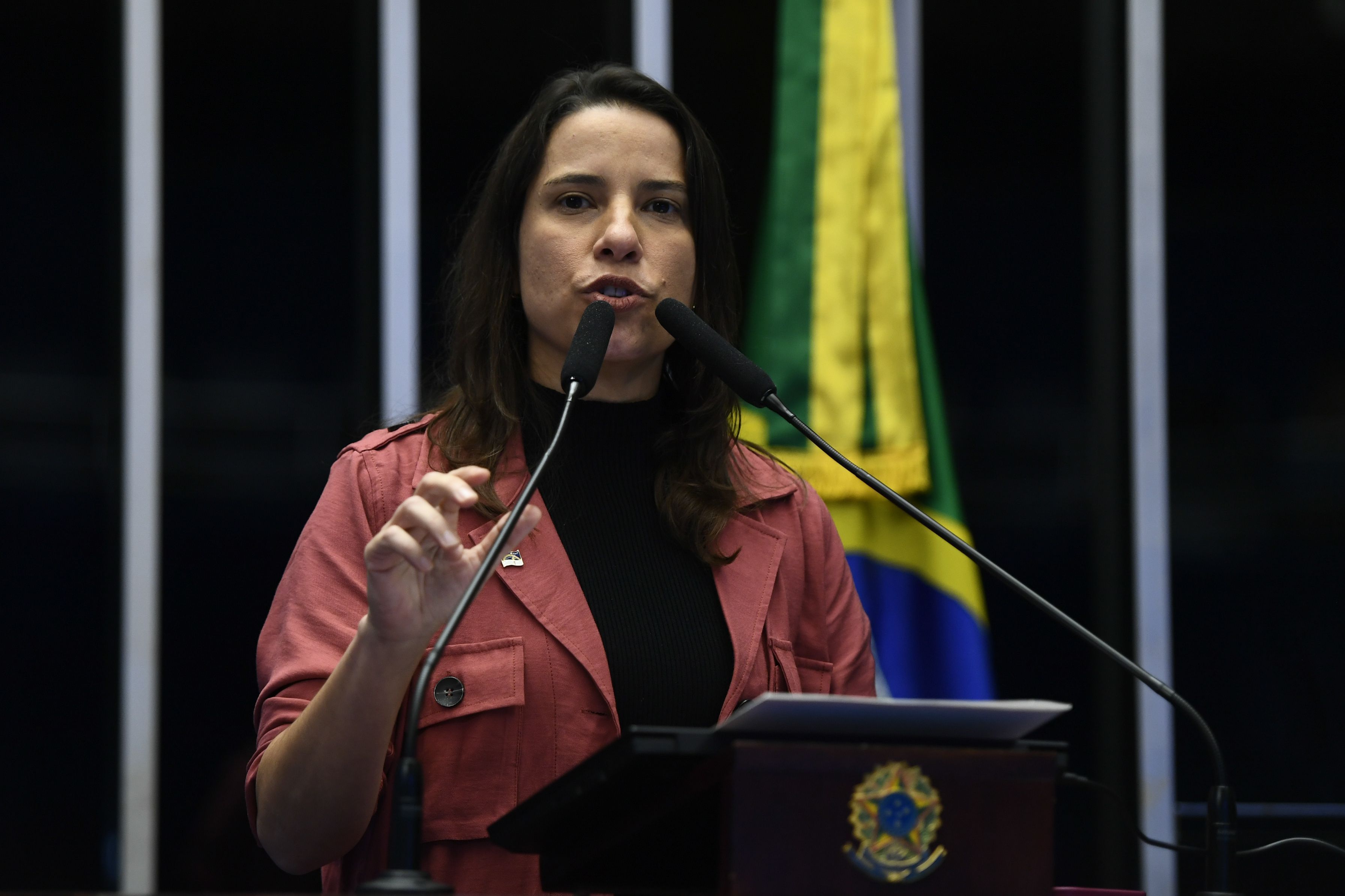 A governadora de Pernambuco, Raquel Lyra (PSDB), durante discurso no Senado