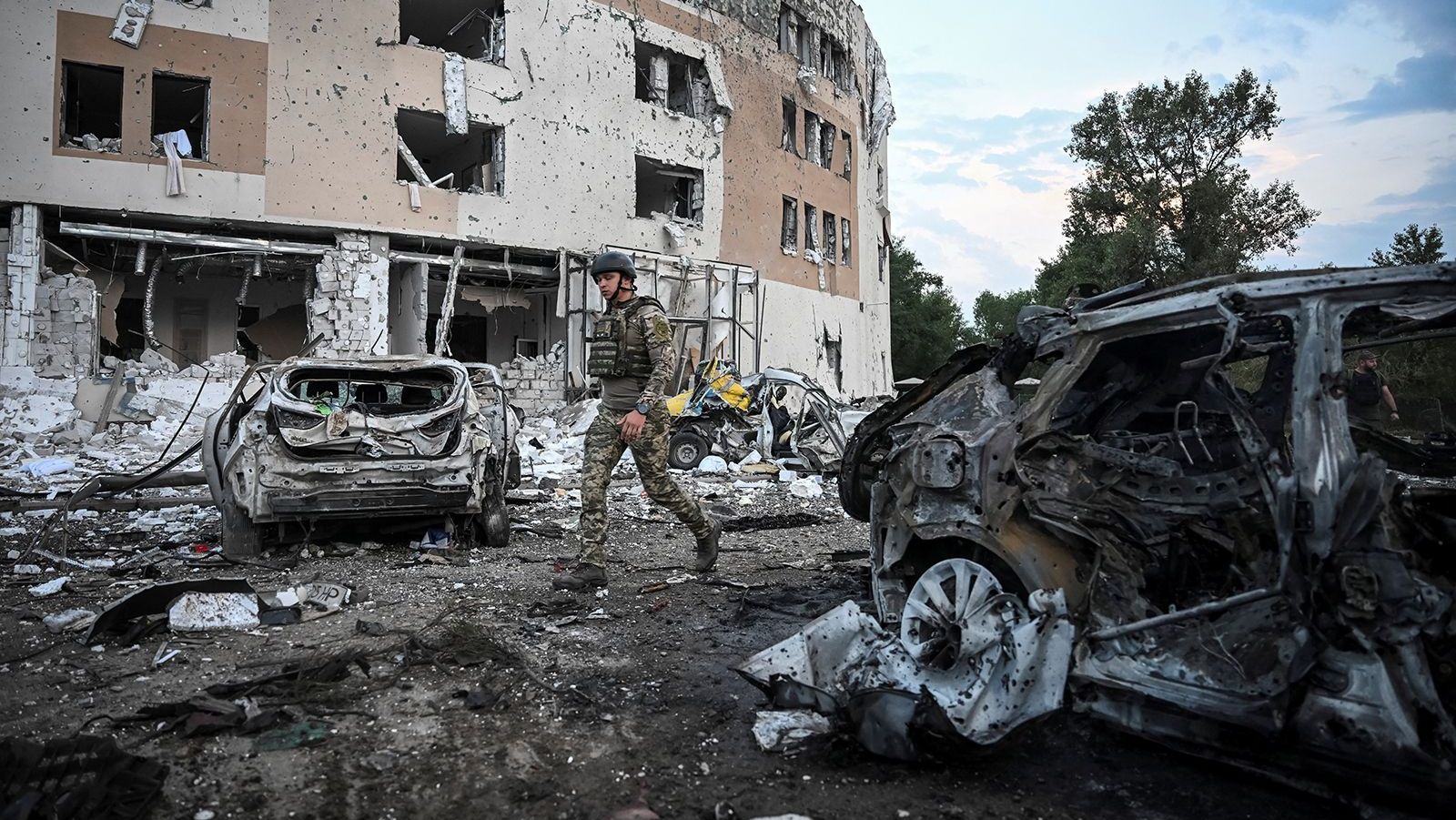 Aftermath of a Russian missile attack in Zaporizhzhia