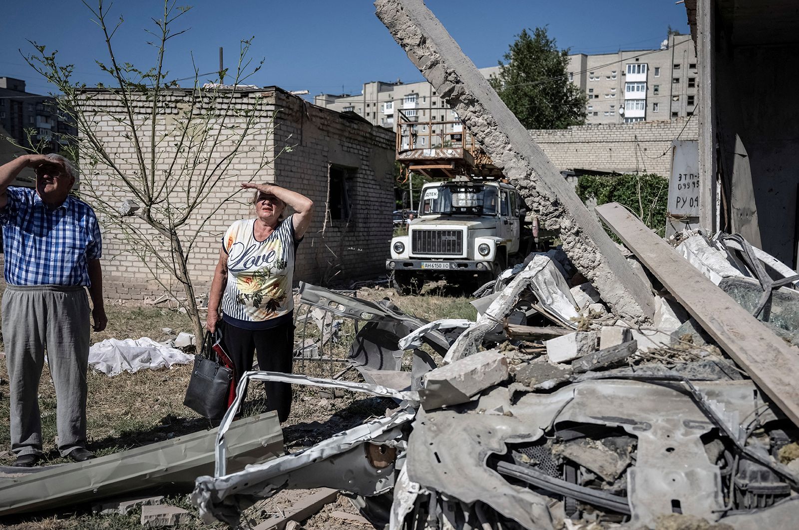Aftermath of a Russian missile attack in Pokrovsk