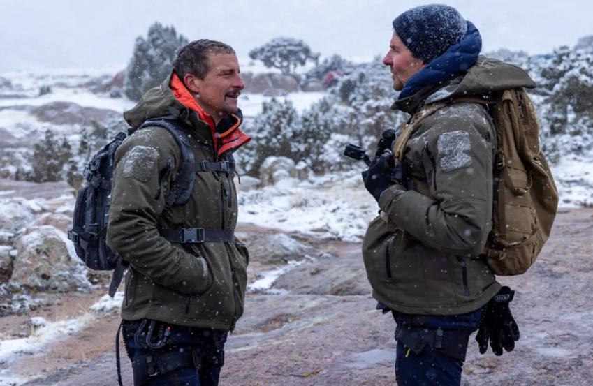 Bradley Cooper durante o programa "Celebridades À Prova de Tudo", do National Geographic / Reprodução/National Geographic