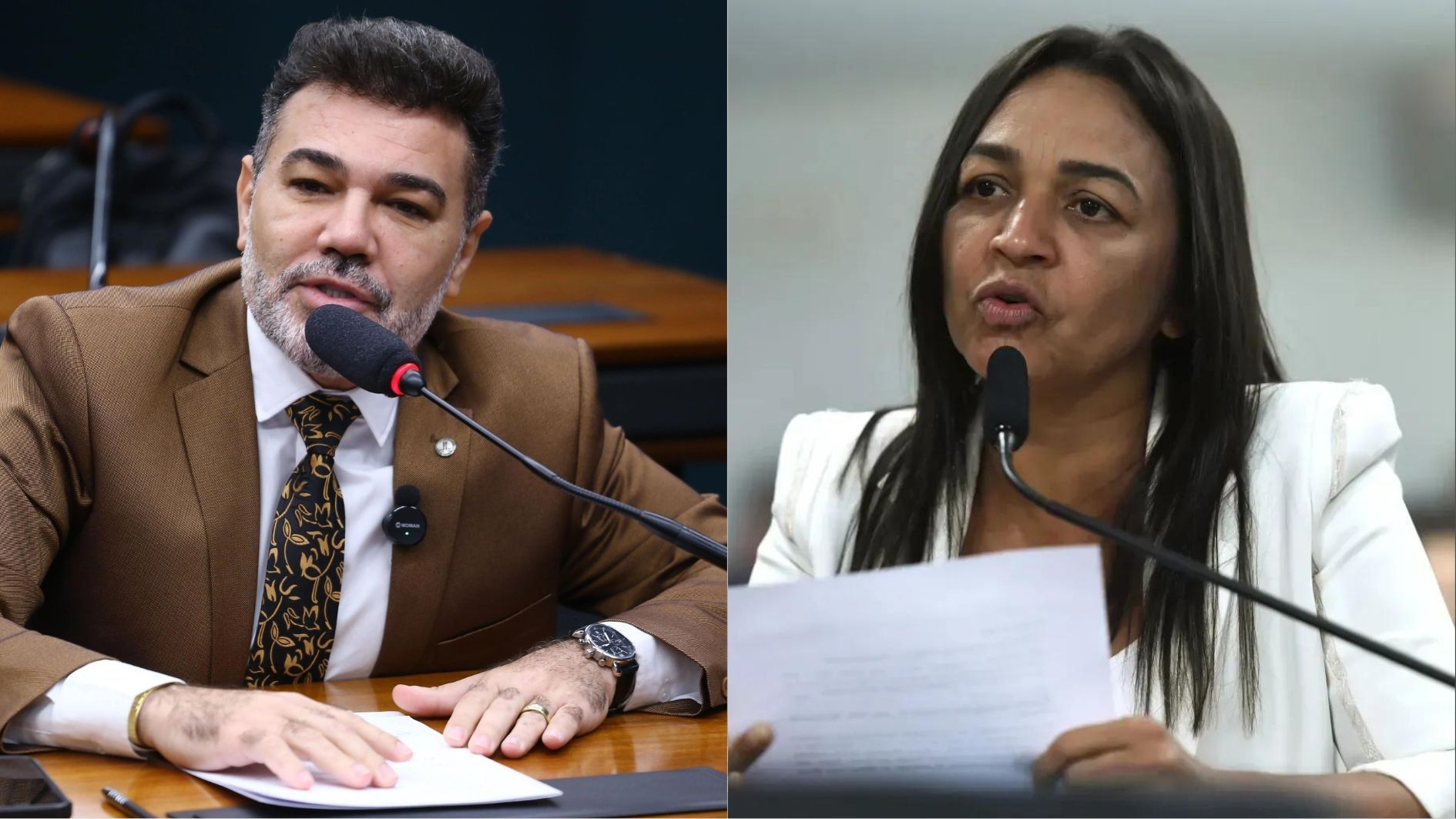 Deputado Federal Marco Feliciano (PL-SP) e a senadora Eliziane Gama (PSD-MA)