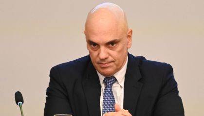 O ministro Alexandre de Moraes durante palestra em São Paulo