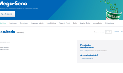 Site da Caixa sem informações sobre o sorteio da Mega-Sena deste sábado (12)