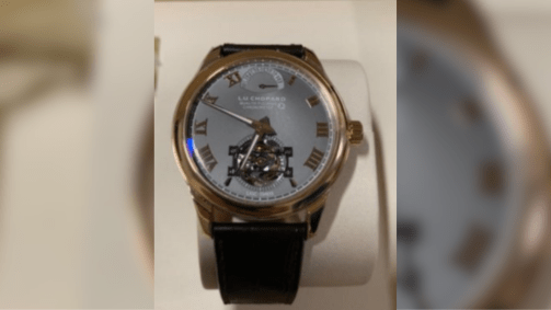 Relógio do conjunto de itens masculinos da marca Chopard intitulado &quot;kit rose&quot;