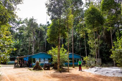 Acampamento de pesquisa do Amazon Tall Tower Observatory do Instituto Max Planck, na Amazônia brasileira, em Manaus, em janeiro de 2023.