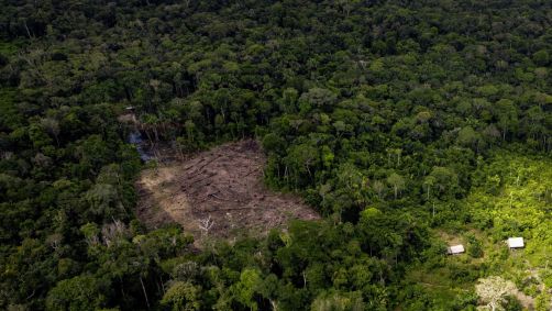 Vista aérea de região desmatada da Amazônia colombiana, em março de 2023.