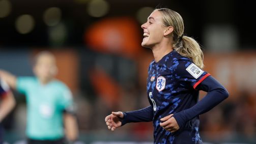 Jill Roord, da Holanda, comemora um dos gols que marcou na goleada por 7 a 0 contra o Vietnã