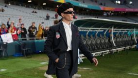 Megan Rapinoe, estrela dos EUA, antes da partida contra Portugal
