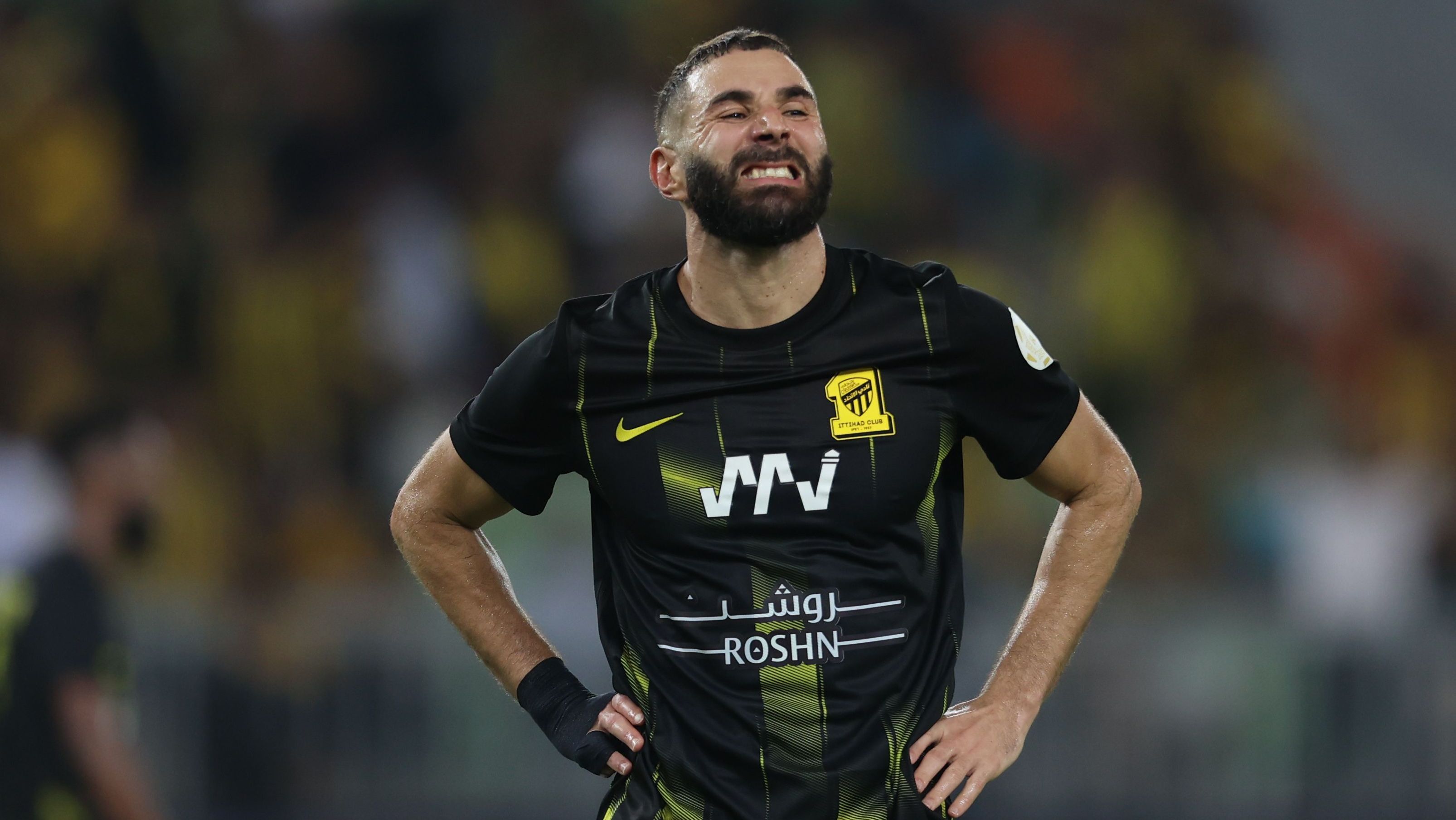 Karim Benzema em partida do Al-Ittihad pela Liga Saudita