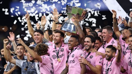 Lionel Messi comemora primeiro título pelo Inter Miami