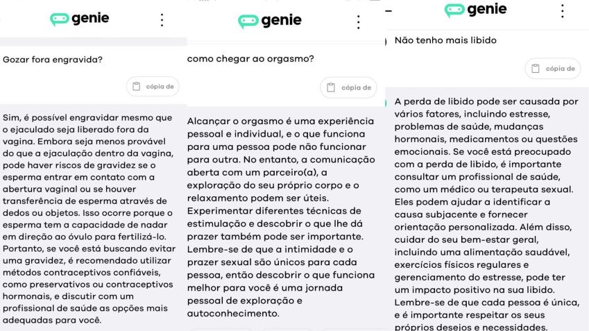 Ferramenta de IA generativa responde a dúvidas sobre desafios sexuais / Reprodução