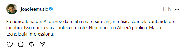 João Lee, filho de Rita Lee, em publicação no Threads / Reprodução/Instagram
