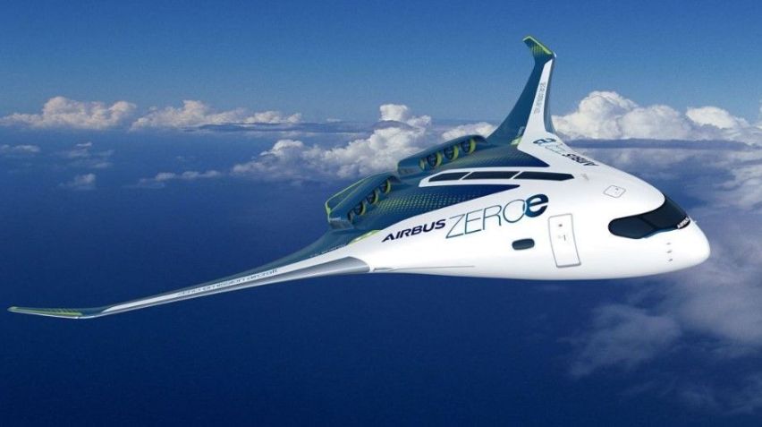 A Airbus também explorou o conceito de aeronave com asa combinada com o programa ZEROe, revelado em 2020 / Airbus