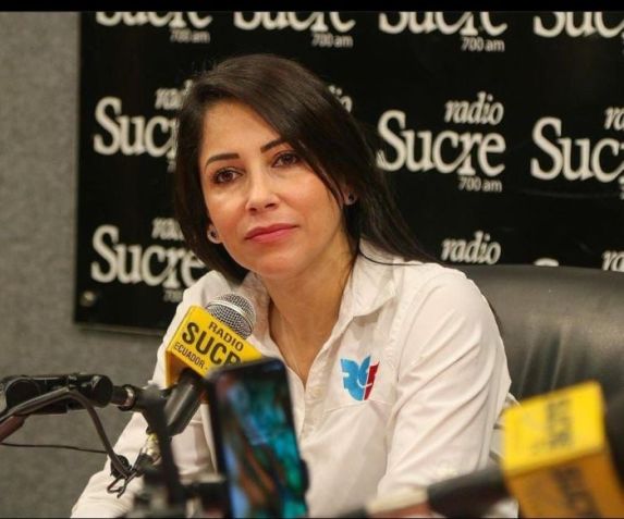 Candidata do correímo Luisa González durante coletiva de imprensa / Arquivo pessoal Luisa González