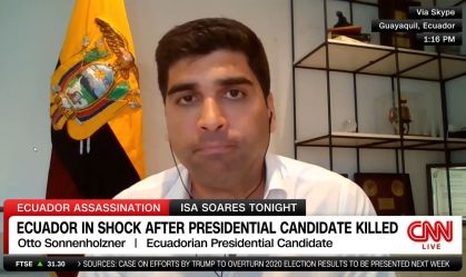 Equador está sob controle de gangues, diz presidenciável à CNN