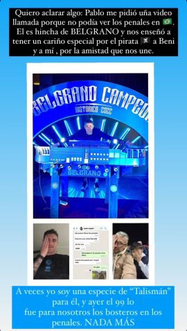 Amigo de Vegetti esclarece que atacante não torce para o Boca / Reprodução/Instagram