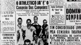 Recortes de jornais falam sobre o título do Galo em 1937