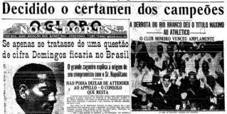 Recortes de jornais falam sobre o título do Galo em 1937