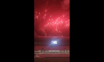 Fogos sobre a Arena MRV comemoram título do Atlético-MG em 1937 que foi reconhecido pela CBF