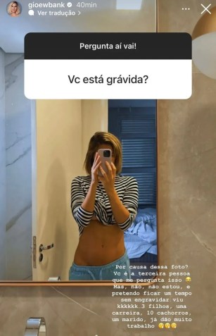 Giovanna Ewbank responde questionamento sobre gravidez / Reprodução/Instagram