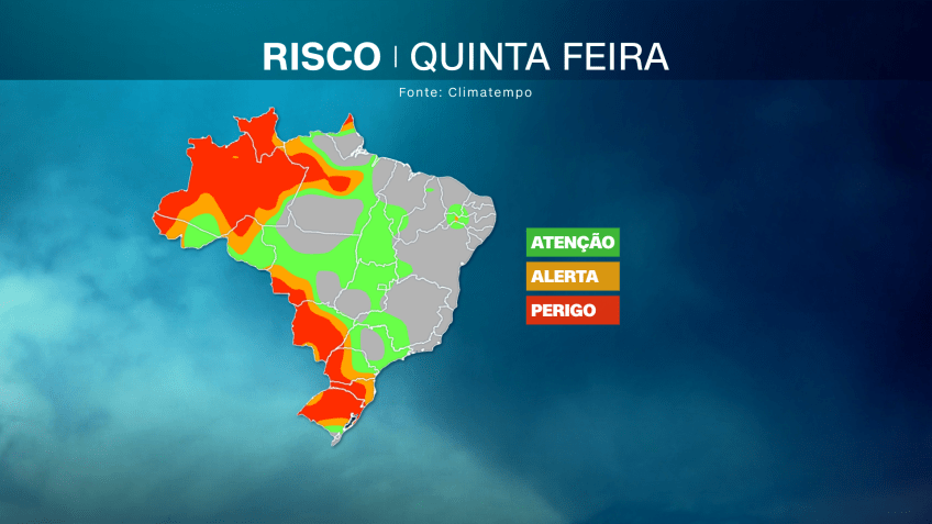 Climatempo alerta para risco de temporais no Sul nesta quinta-feira (17) / Reprodução CNN