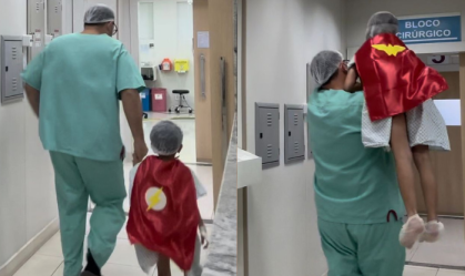 Médico viraliza ao transformar crianças em super-heróis durante ida à cirurgia