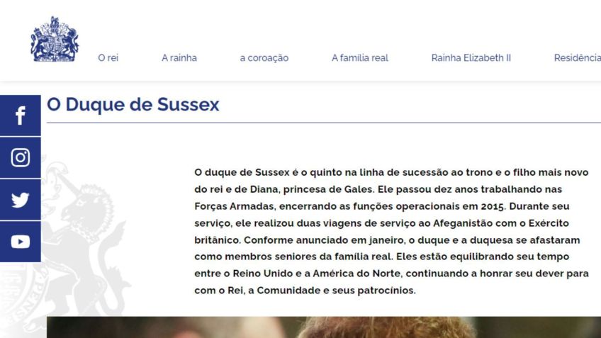 Agora, o título de príncipe Harry é "duque" ou "duque de Sussex" / Reprodução/Royal UK