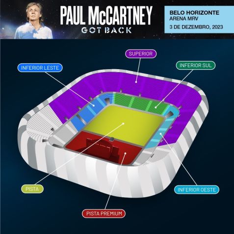 Paul McCartney anuncia cinco shows no Brasil entre novembro e dezembro; veja o mapa de ingressos para Belo Horizonte / Reprodução