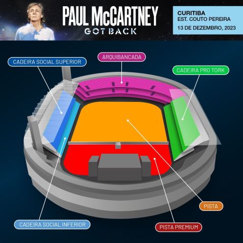 Paul McCartney anuncia cinco shows no Brasil entre novembro e dezembro; veja o mapa de ingressos para Curitiba / Reprodução