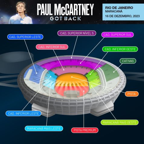 Paul McCartney anuncia cinco shows no Brasil entre novembro e dezembro; veja o mapa de ingressos para Rio de Janeiro / Reprodução