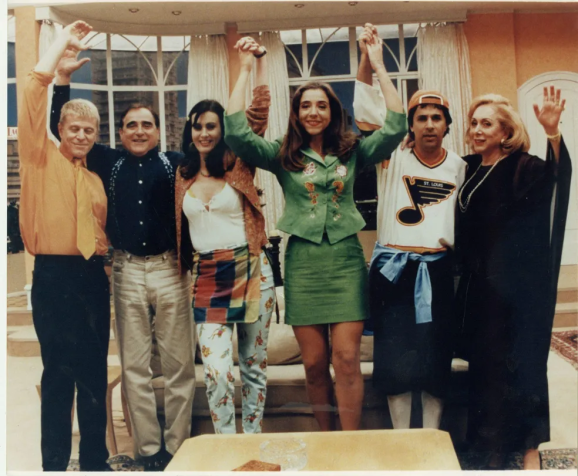 Miguel Falabella, Luis Gustavo, Marcia Cabrita, Marisa Orth, Tom Cavalcante, Aracy Balabanian em Sai de Baixo / Acervo/Globo