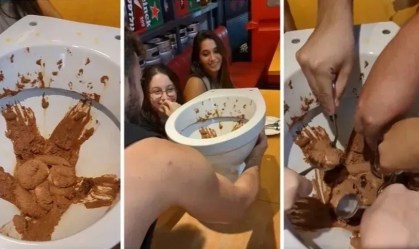 Imagem de destaque do post: Comeria? Sorvete de chocolate servido em vaso sanitário viraliza no TikTok