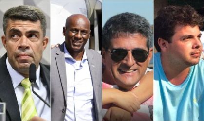 Da esquerda para a direita, o sargento Luis Marcos dos Reis, o ex-major do Exército Ailton Gonçalves Moraes Barros, o militar do Exército Sérgio Cordeiro e o ex-secretário municipal de governo de Duque de Caxias João Carlos de Sousa Brecha.